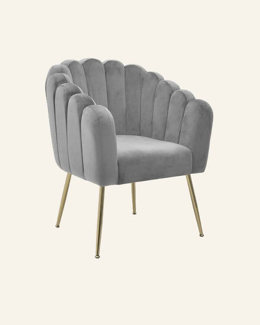 Grey-Armchair with Gold legs