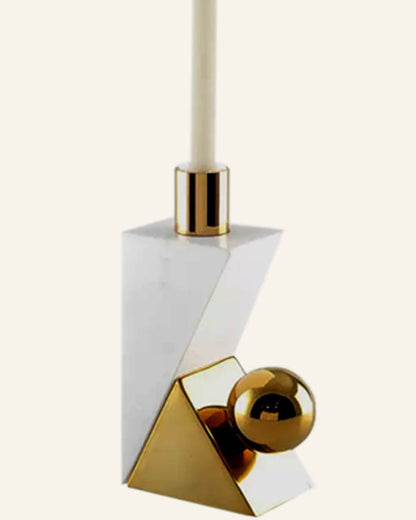 Marble Golden Candle Holder