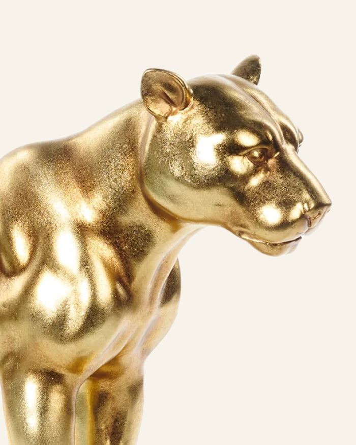 Metallic Standing Lioness in Gold