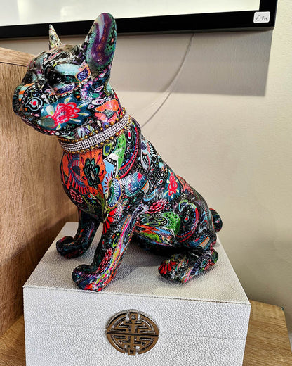 Multicoloured Frenchie Figurine