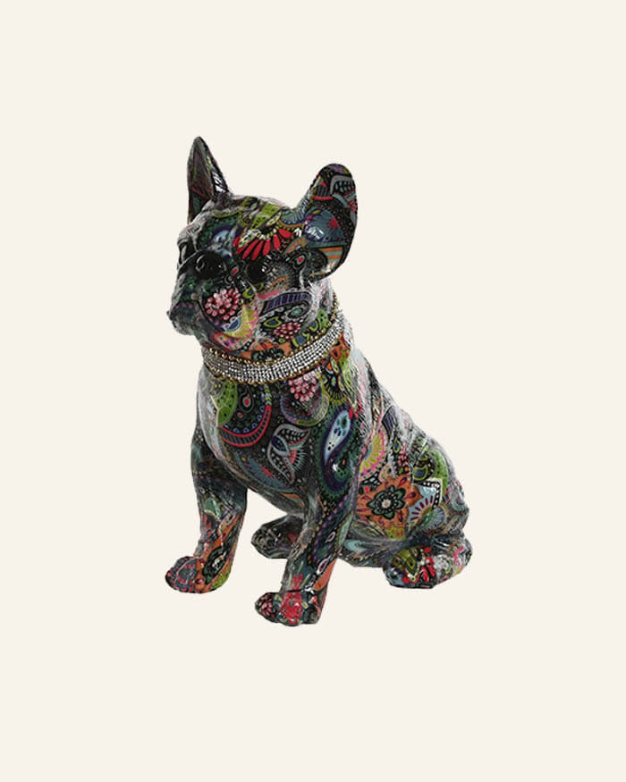 Multicoloured Frenchie Figurine