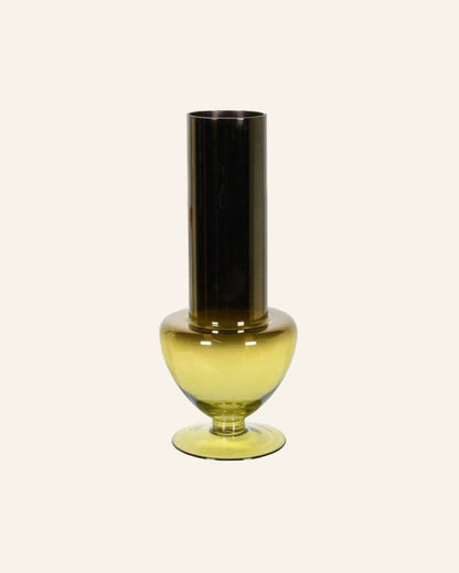 Olive Glass Shaped Vase