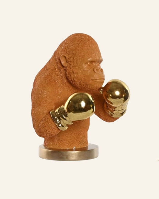 Orange Gorilla with Gold Boxing Gloves