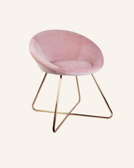 Pink Gold Velvet Armchair