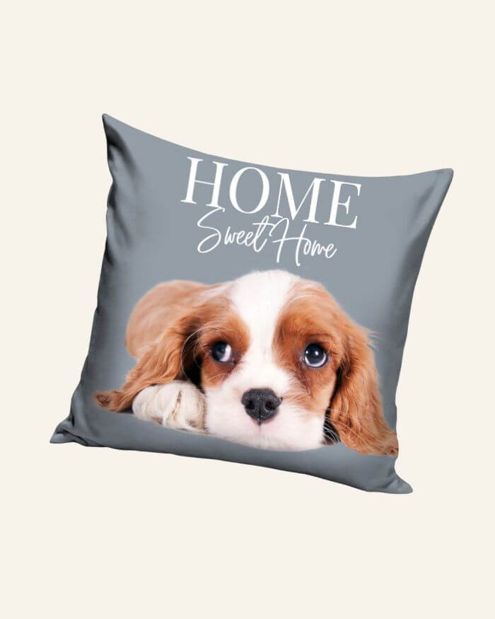 King Charles Cushion Grey Background