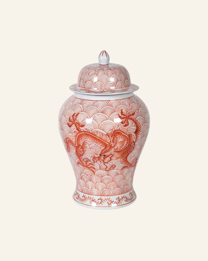 Red Dragon Lidded Jar