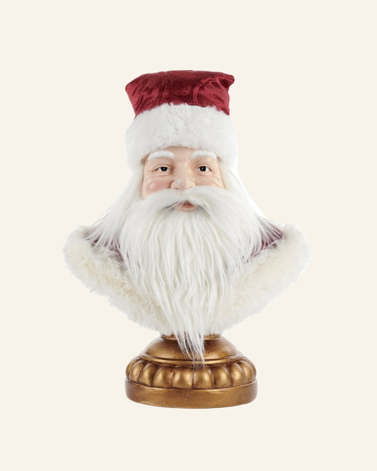 Santa Bust Burgundy White