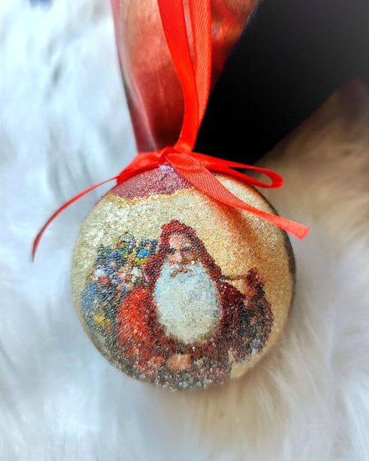 Santa Claus Bauble glittery feel