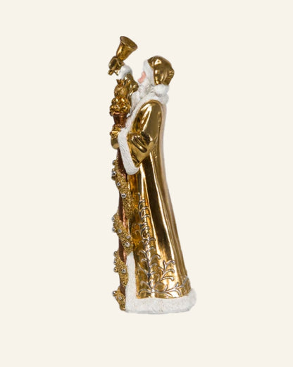 Santa with Bell Gold White