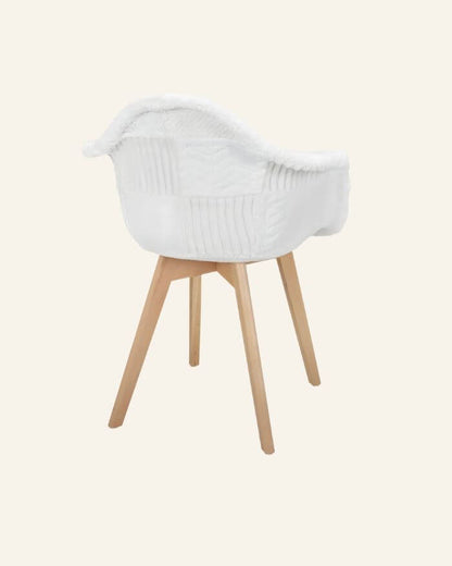 Scandinavian White Patchwork Armchair