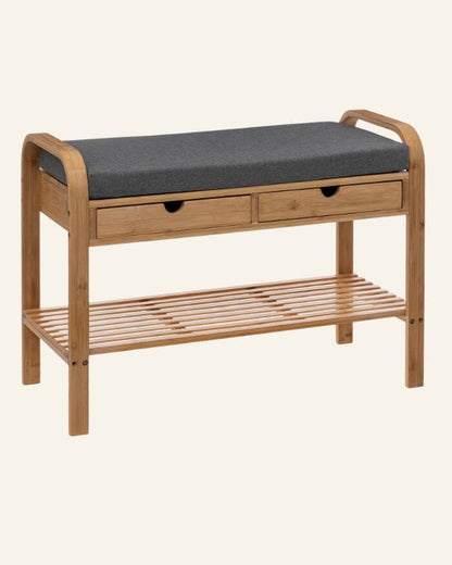 Shoe Bench in Wood and Grey