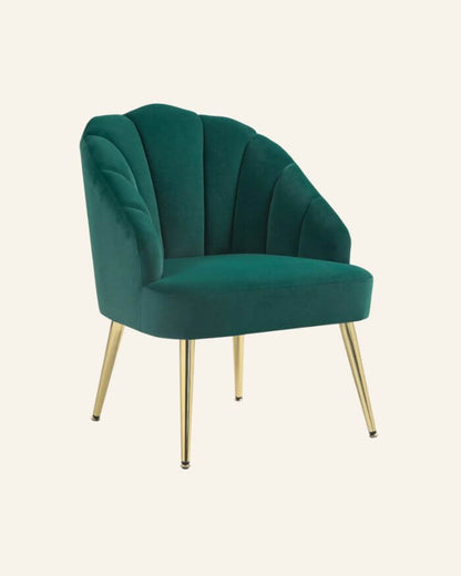 Velvet Armchair in Green with Backrest BY ORDER
