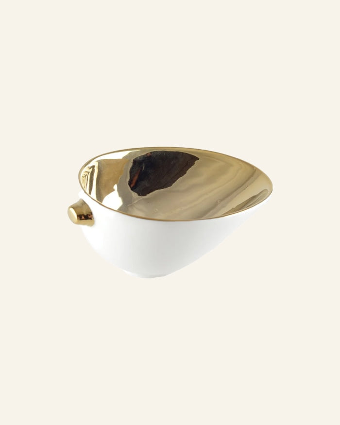 White and Gold Serving Cup (Small)