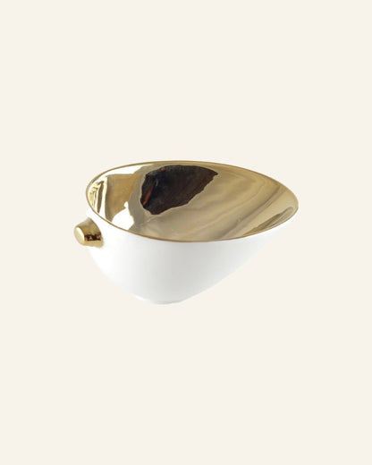 White and Gold Serving Cup (Small)